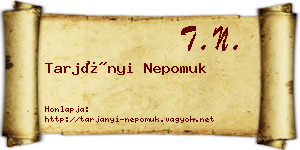 Tarjányi Nepomuk névjegykártya